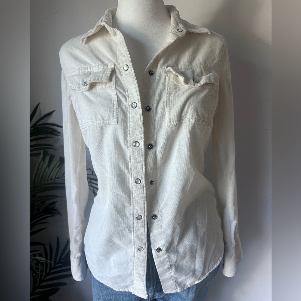 Banana Republic Women’s Country Cream White Button-Up Collared Blouse XSP - Picture 1 of 9